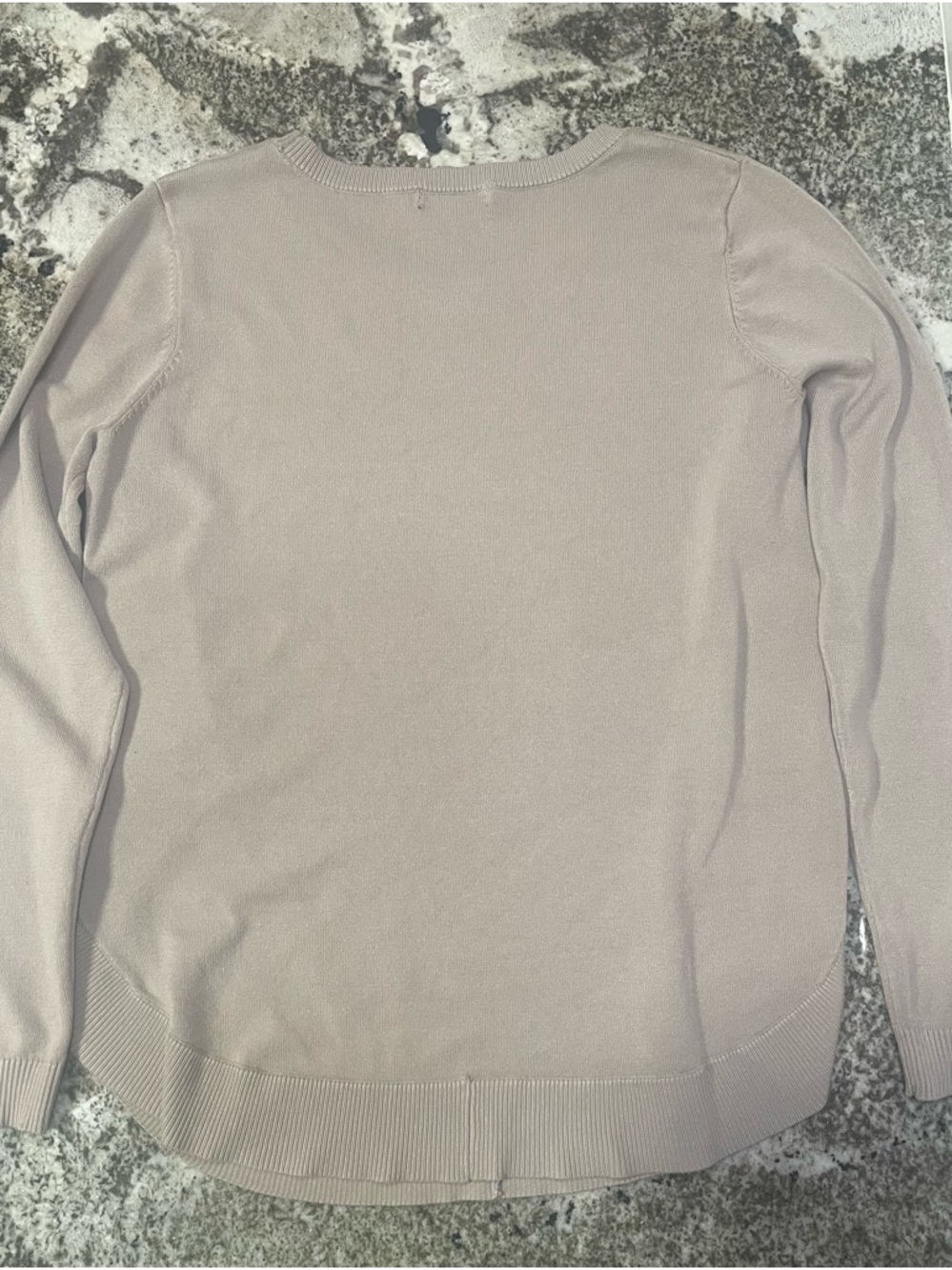 Taupe Crewneck Sweater with Side Button Detail - Picture 3 of 3